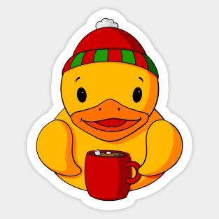 Hot Cocoa Rubber Duck Sticker